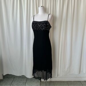 Vintage Y2K Sténay beaded 2 piece 100% Silk evening Dress size 14.